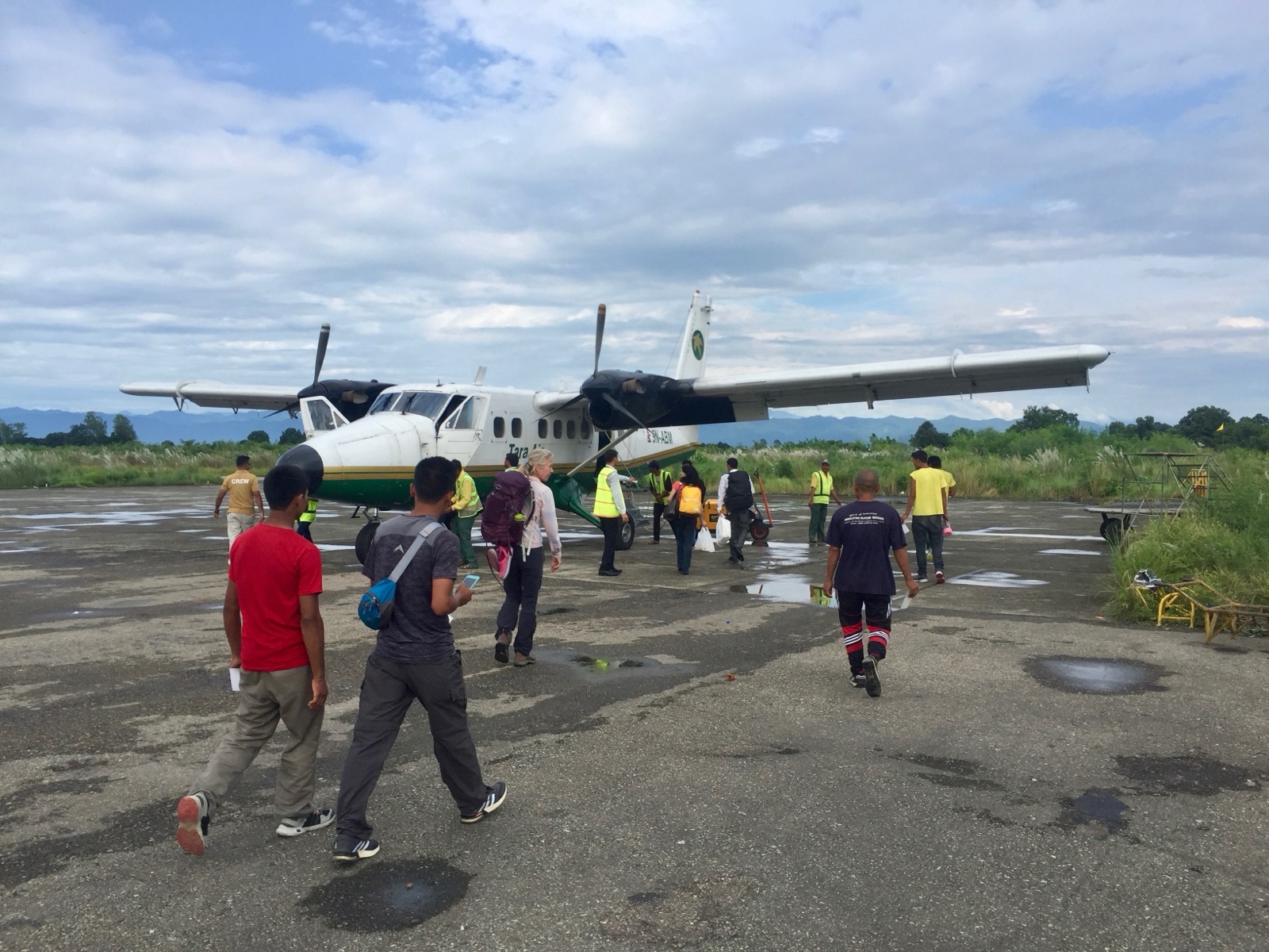 A Tara Air DHC-6 Twin Otter parked at Nepalgunj Airport
