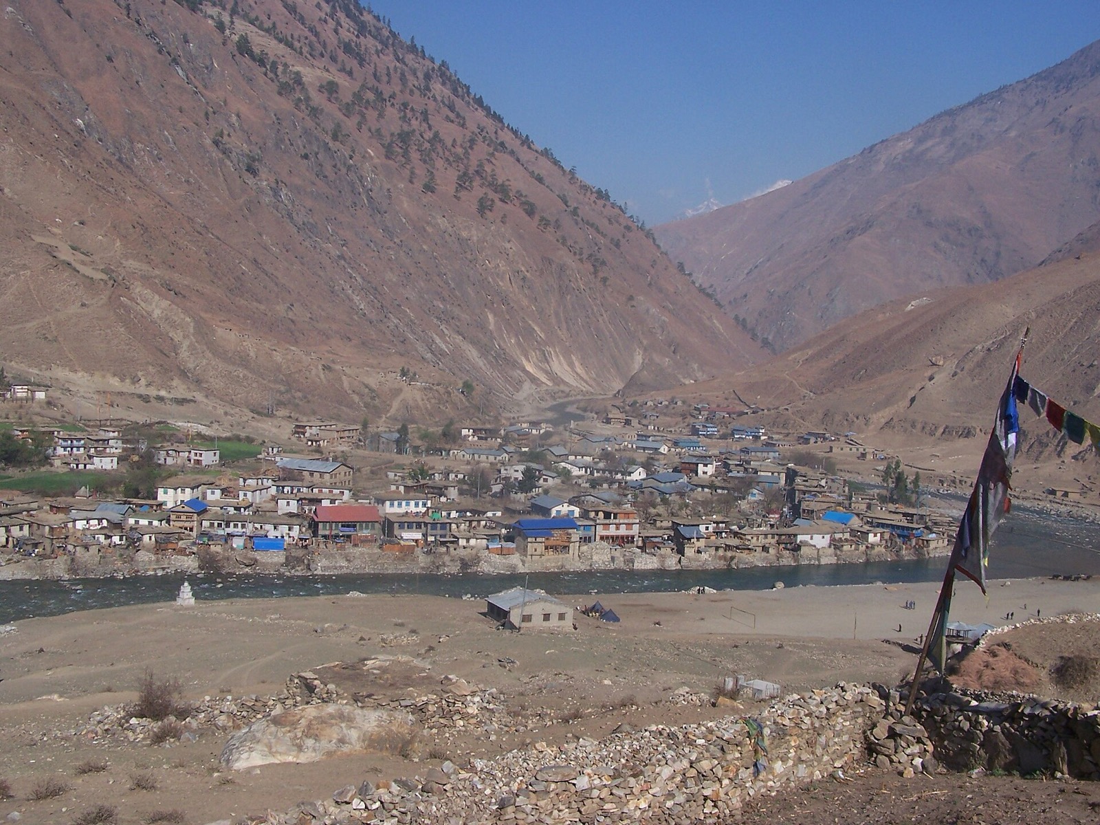 Dunai, the district headquarters of Dolpa, Nepal