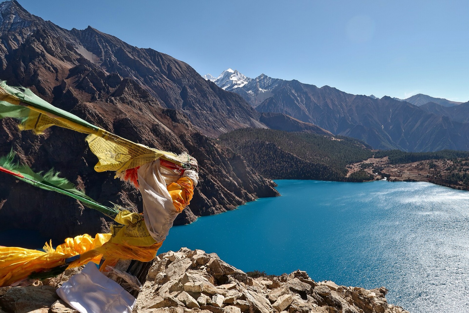 Ringmo village above Phoksundo Lake in Dolpa