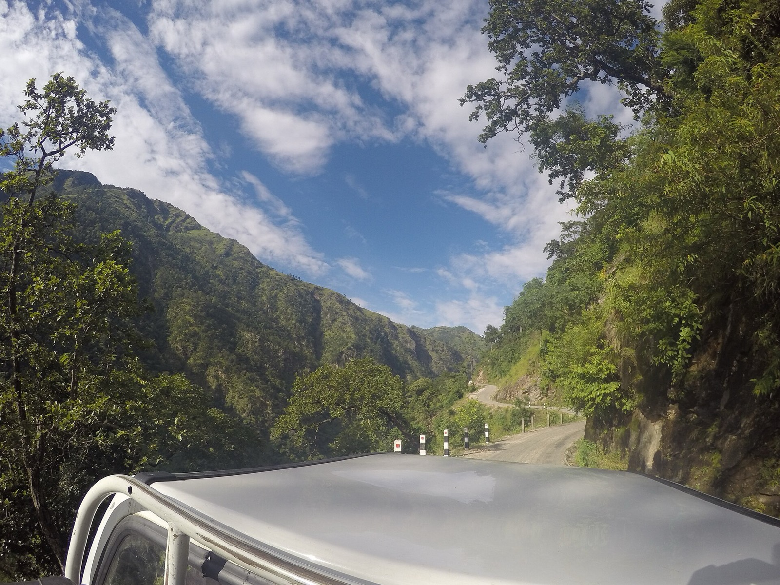 The Karnali Highway running along a hillside near Kalikot